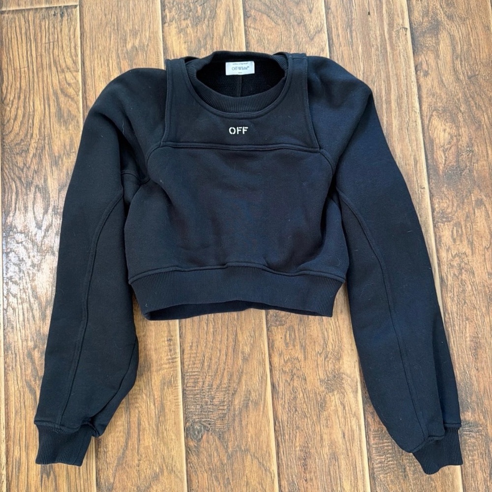 The Off-White Black Layered Cropped Sweatshirt